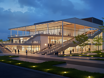 现代学校建筑 现代学校建筑 学生食堂 学生活动中心 艺术楼 学院综合楼