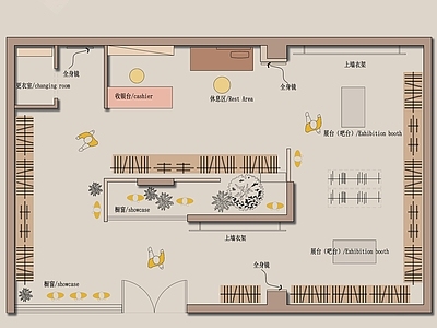 现代服装店 服装店平面图 施工图