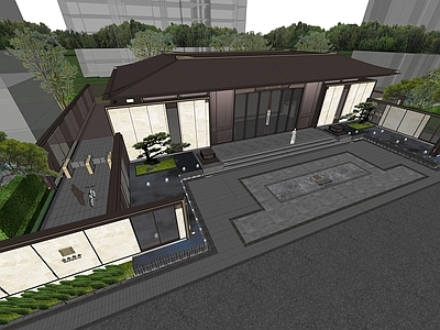 中式小公建 中式小区入口 售楼处