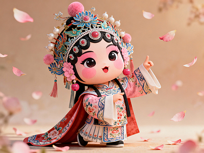 玩具 手办 国潮戏曲娃娃 京剧 Q 版人偶 古风戏曲摆件 戏曲角色手办