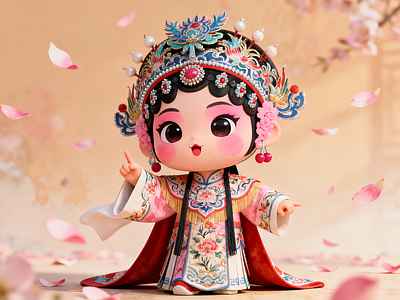 玩具 手办 戏曲角色手办 中式传统娃娃 国潮戏曲娃娃 京剧 Q 版人偶