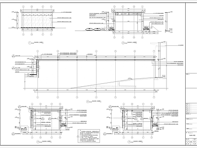 小区车行出入口 地库出入口廊架 现代车库出口廊架 施工图