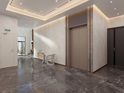 现代楼梯间 电梯厅