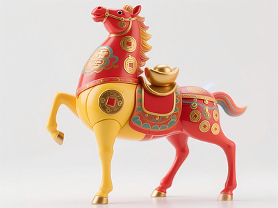 新中式现代雕塑摆件 马上有钱 新中式马雕塑 新年马摆件