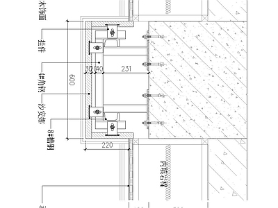 柱子节点 石材方柱节点图 施工图