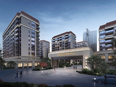 欧式其他住宅外观 欧式 建筑外观 小区入口 小区住宅