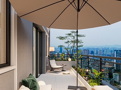 现代意式阳台 现代阳台