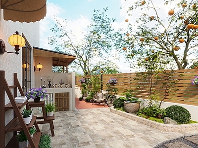 日式复古阳台 家装露台花园