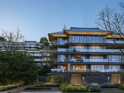 现代新中式多层住宅 现代中式洋房 新中式洋房 轻奢住宅 叠加洋房 新中式多层住宅