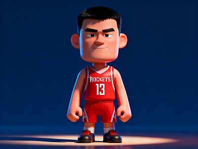 玩具 姚明手办 篮球明星手办 篮球运动员摆件 NBA 湖人队