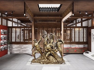新中式中式博物馆 党建 红色 展厅 历史