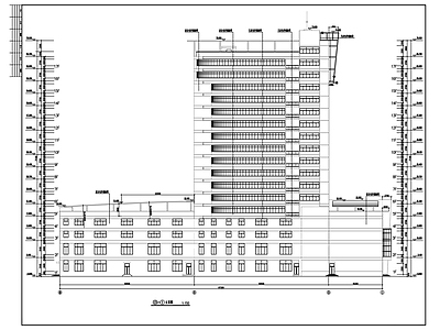 现代办公楼建筑 17层L型办公楼 建筑图 施工图