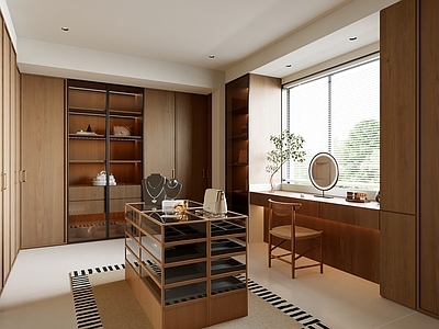 现代简约衣帽间 中古衣帽间 复古衣帽间 首饰台 首饰柜 化妆桌