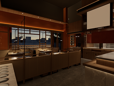 中式侘寂火锅店 侘寂餐饮空间 中餐 门头 家具