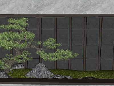 现代其他景观小品 景墙景石小品