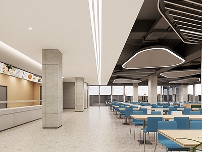 现代极简其他休闲娱乐空间 员工食堂 餐厅 办公食堂