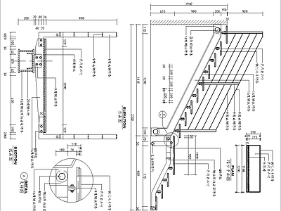 现代楼梯节点 楼 施工图