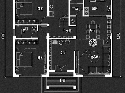 别墅 农村自建房 三层别墅 施工图