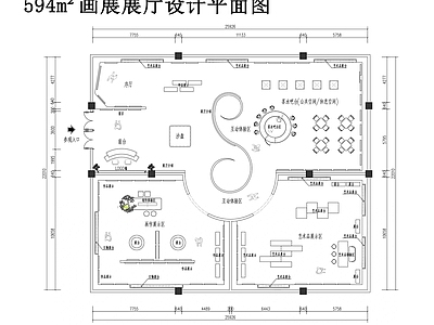 其他展厅 画展展厅 艺术展厅 施工图