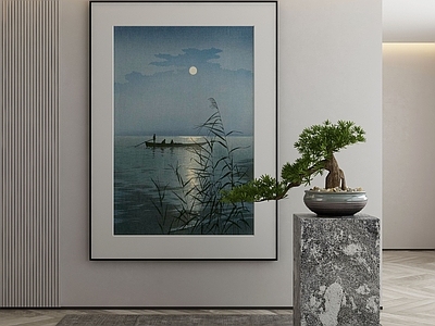 新中式玄关 侘寂挂画 油画