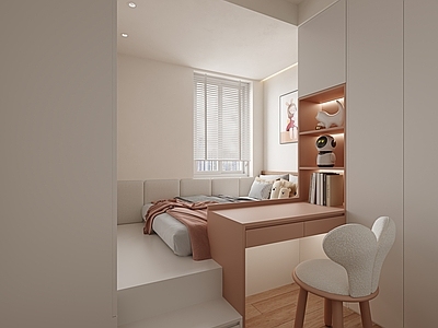 奶油风榻榻米卧室