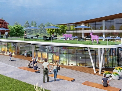 现代简约风格建筑 覆土建筑 商业建筑 现代 独特 景观建筑