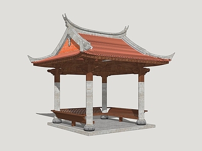 新中式亭子 四角亭 闽南凉亭 凉亭 休闲景亭