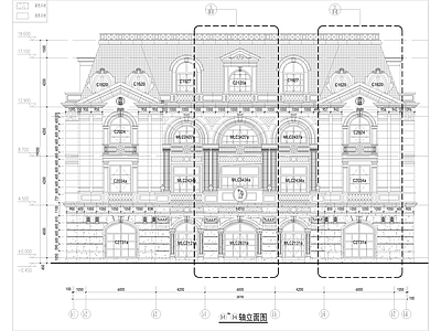 建筑综合节点 欧式石材幕墙 施工图