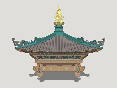 新中式屋檐 四角亭 国潮屋檐 古风凉亭顶 坡屋顶