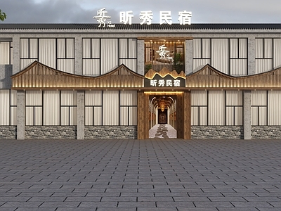 新中式门头 民宿门头 民宿酒店门头 新中式门头 新中式民宿门头 酒店门头