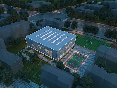 现代主义体育馆外观