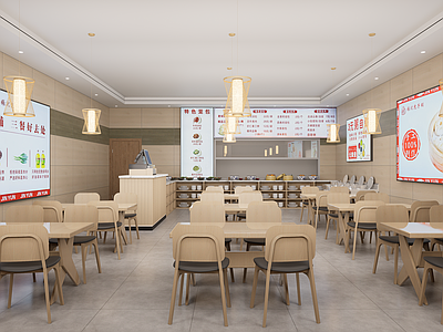 现代新中式快餐店 早餐店 包子铺 快餐厅 小吃快餐店明档