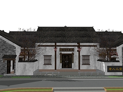 中式社区服务中心 乡村祠堂 社区服务中心 建筑改造