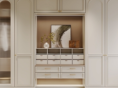 奶油风衣帽间