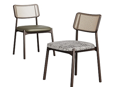 中古风餐椅 中古餐椅 藤编餐椅 餐椅组合 休闲椅 单椅