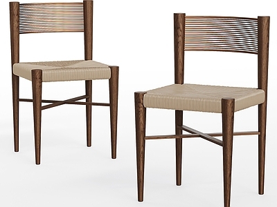 中古风餐椅 中古餐椅 藤编餐椅 单椅 休闲椅