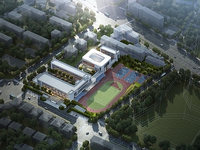 现代主义学校外观