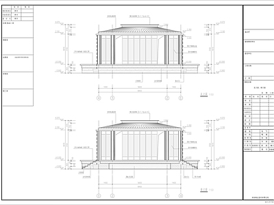 新中式中式其他建筑 新中式戏台舞台 戏台舞台廊架 施工图