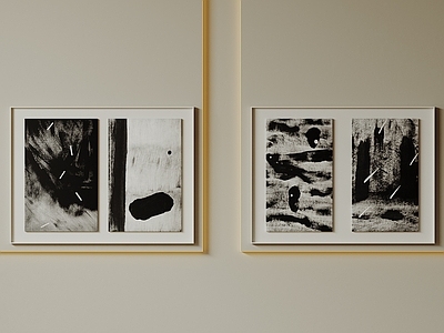 极简挂画 抽象装饰画 高端艺术挂画 中古风装饰画 意式肌理油画 黑白装饰画