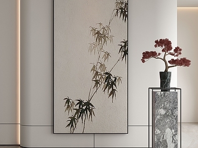 新中式玄关 侘寂挂画 油画