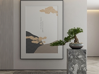 新中式玄关 侘寂挂画 油画