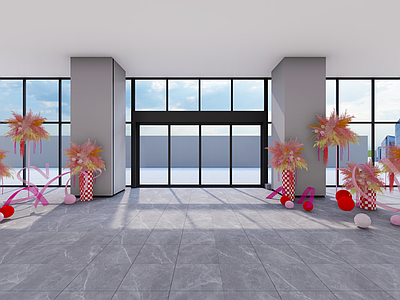 现代艺术装置 烟花装置 烟花美陈 花艺美陈 春节美陈 多巴胺美陈