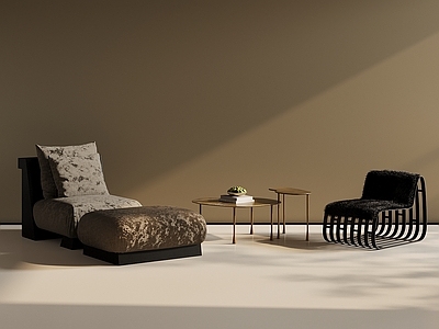 意式极简懒人沙发 布艺沙发 长毛沙发