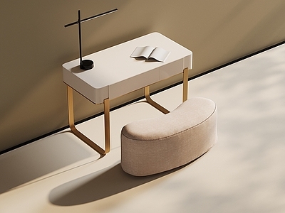 奶油风妆台妆凳 布艺化妆凳