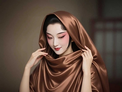 女人 戏曲旦角写真 棕纱戏伶造型 国风青衣人像 戏韵花旦妆造 柔纱戏曲装饰
