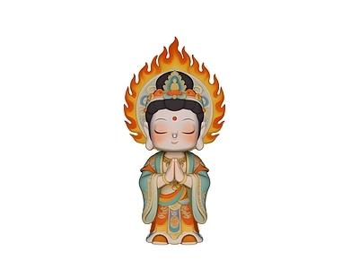 中式园路 萌系敦煌菩萨 国潮祈福手办 治愈系佛崽摆件 软萌国风佛像 菩萨雕塑