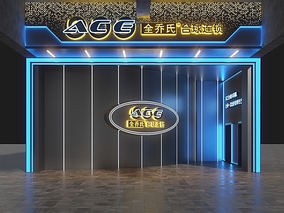 赛博朋克风门头 台球俱乐部门头 台球厅门头 台球馆门头 台球会所门头 台球门头