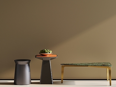 现代极简几类组合 大理石茶几 方几 圆几