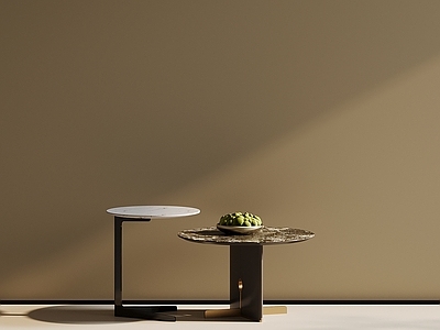 意式极简几类组合 大理石几 圆几