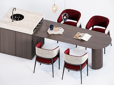 意式餐桌椅 现代意式岛台餐桌